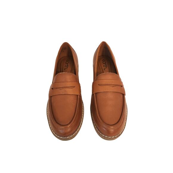 NIB Javas Round Toe Casual Slip-on Genuine Leather Loafers Medium Brown 8M - Picture 1 of 7